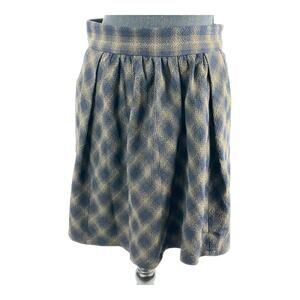 EDC by Esprit brown navy pleated plaid mini skirt academia casual size 34 US XS